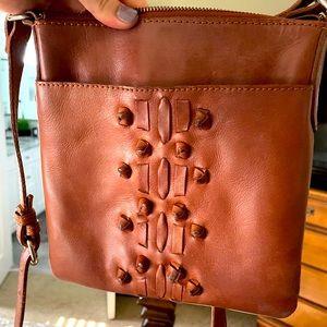 Handmade leather noonday crossbody